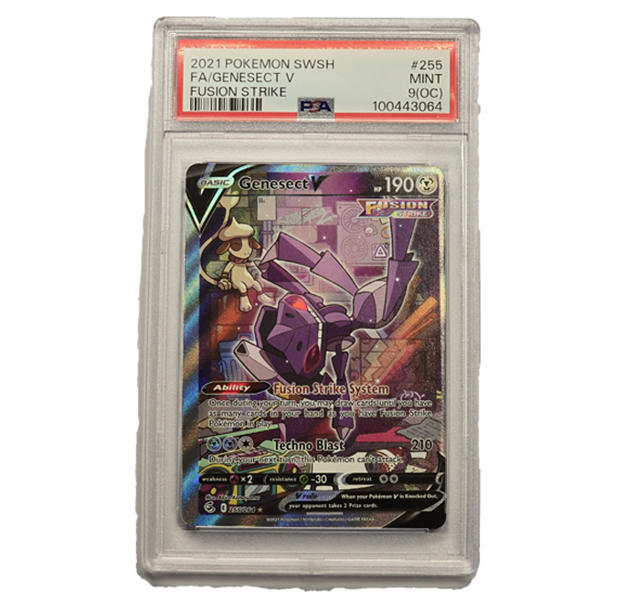 Pokémon TCG Genesect V 255/264 Fusion Strike PSA Mint 9(OC) Off Center Error