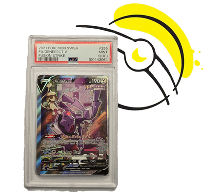 Pokémon TCG Genesect V 255/264 Fusion Strike PSA Mint 9(OC) Off Center Error