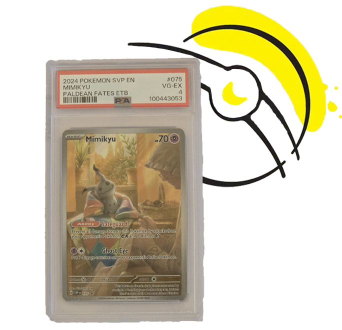 Pokémon TCG Mimikyu SVP075 Scarlet & Violet Paldean Fates Full Art Promo PSA 4 CRIMPED ERROR