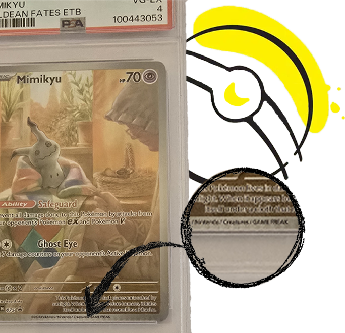 Pokémon TCG Mimikyu SVP075 Scarlet & Violet Paldean Fates Full Art Promo PSA 4 CRIMPED ERROR